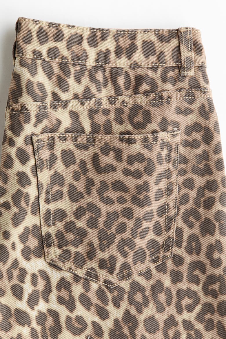 Baggy Cotton Twill Pants, Alternate, color, Light beige/leopard print