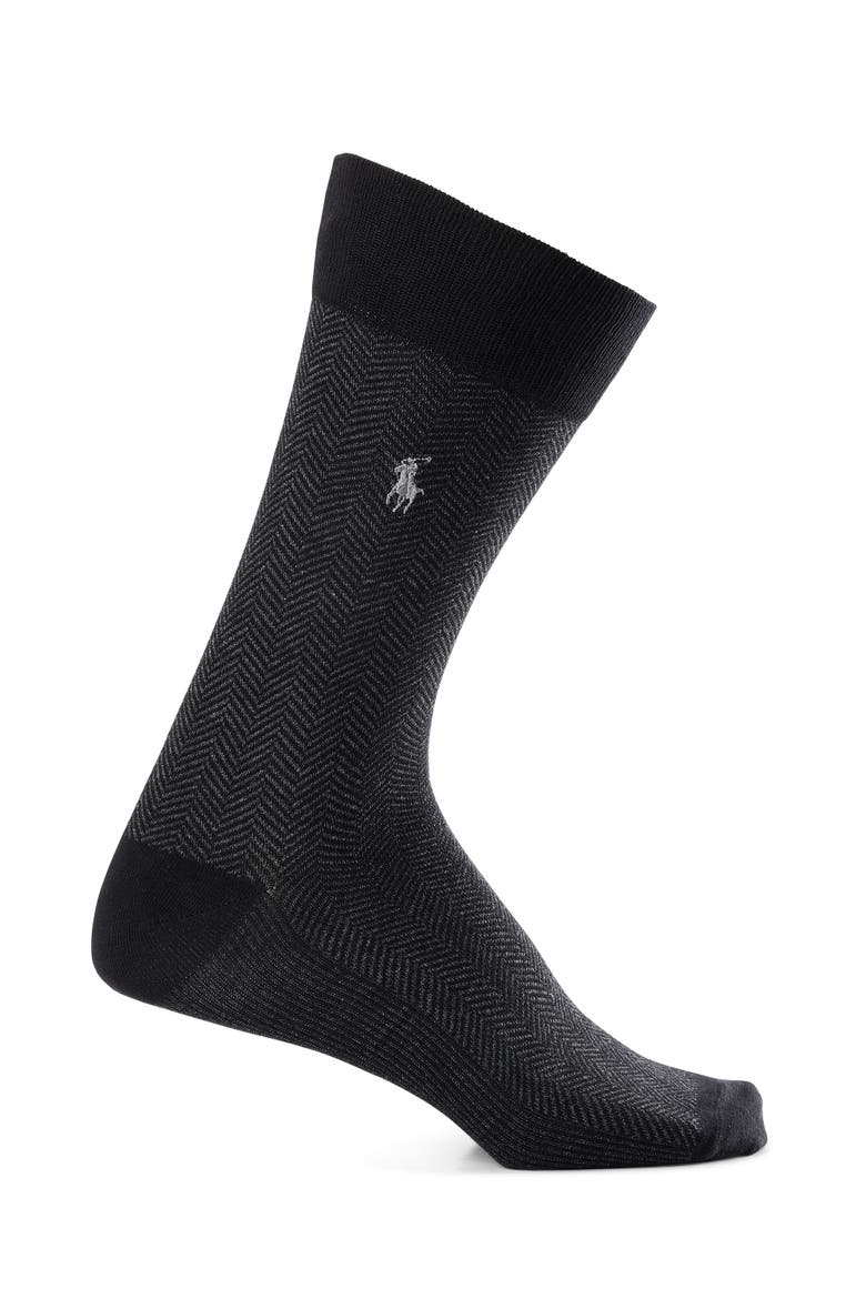 Big & Tall 3-pk Classic Pattern Crew Socks V2, Alternate, color, BLACK