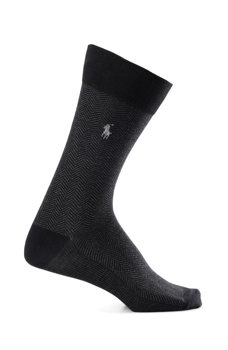 Polo Ralph Lauren Big & Tall 3-pk Classic Pattern Crew Socks V2, Alternate, color, Black