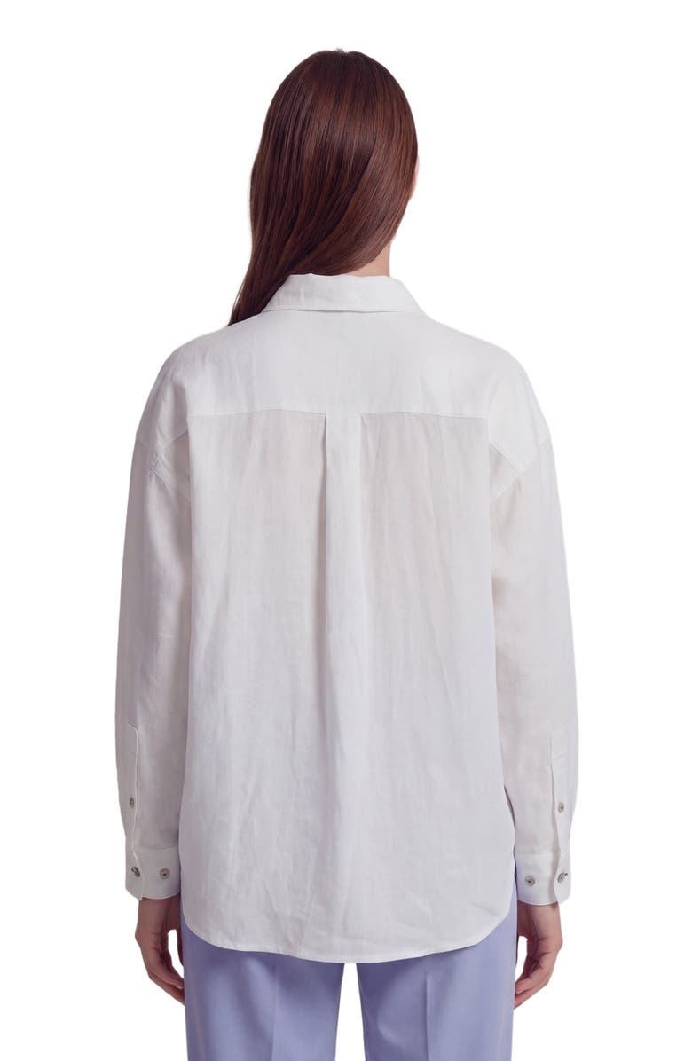 Lords of Harlech Womens Long Sleeve Linen Shirt, Alternate, color, White