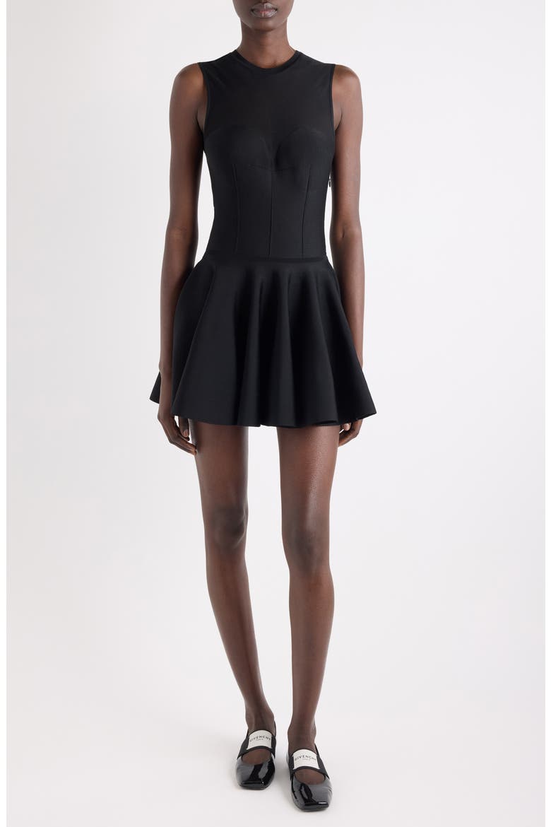 Sleeveless Fit & Flare Minidress, Main, color, BLACK