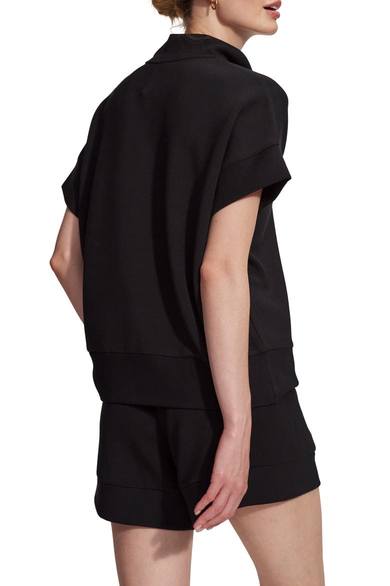 Ritchie Short Sleeve Half Zip, Alternate, color, BLACK