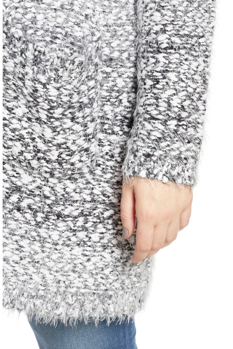 Harper Ombrè Eyelash Cardigan, Alternate, color, BLACK MIX