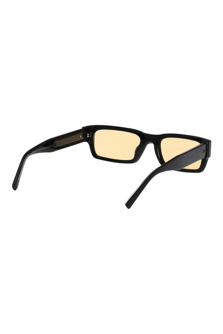 54mm Rectangular Sunglasses, Alternate, color, SHINY BLACK / BROWN