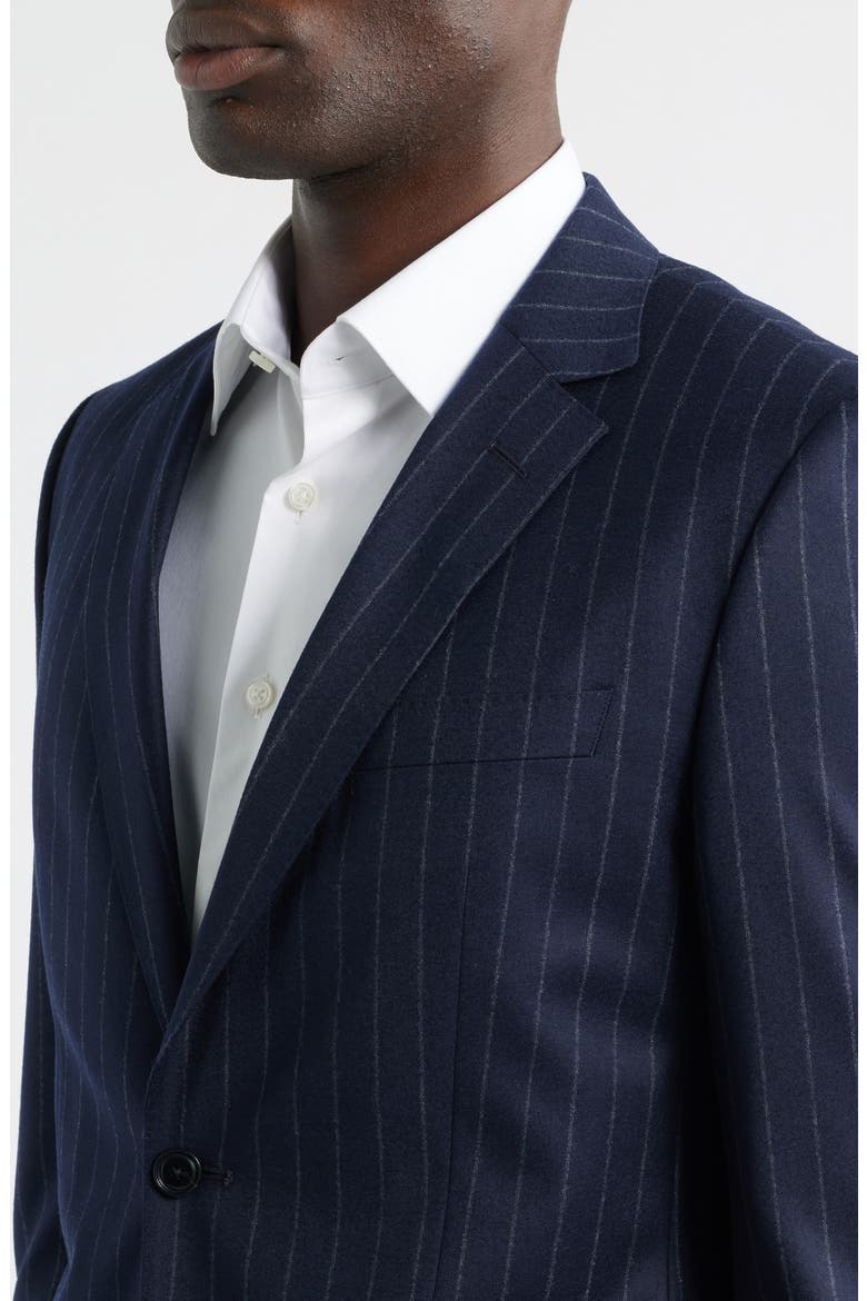 Huge Slim Fit Navy Pinstripe Wool Suit, Alternate, color, DARK BLUE