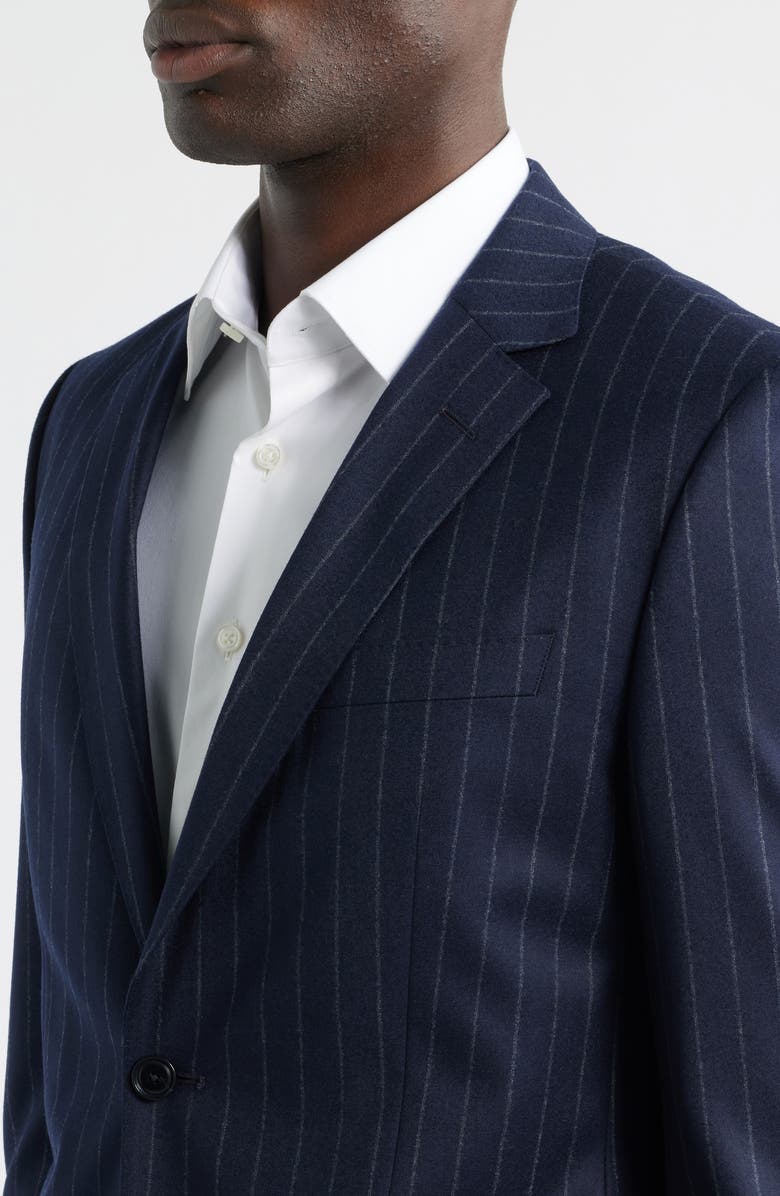 BOSS Huge Slim Fit Navy Pinstripe Wool Suit, Alternate, color, Dark Blue
