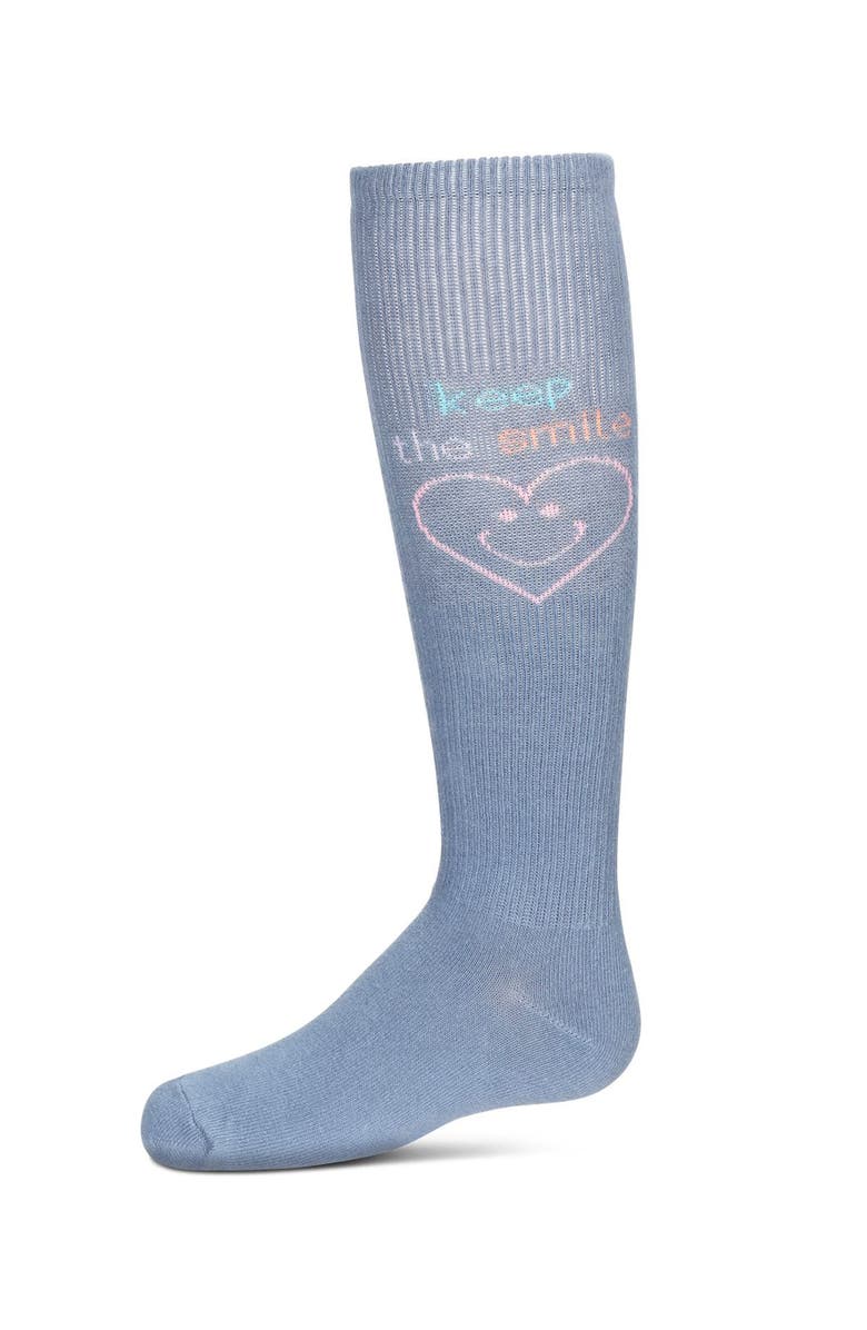 MeMoi Keep The Smile Knee High Socks, Main, color, Blue