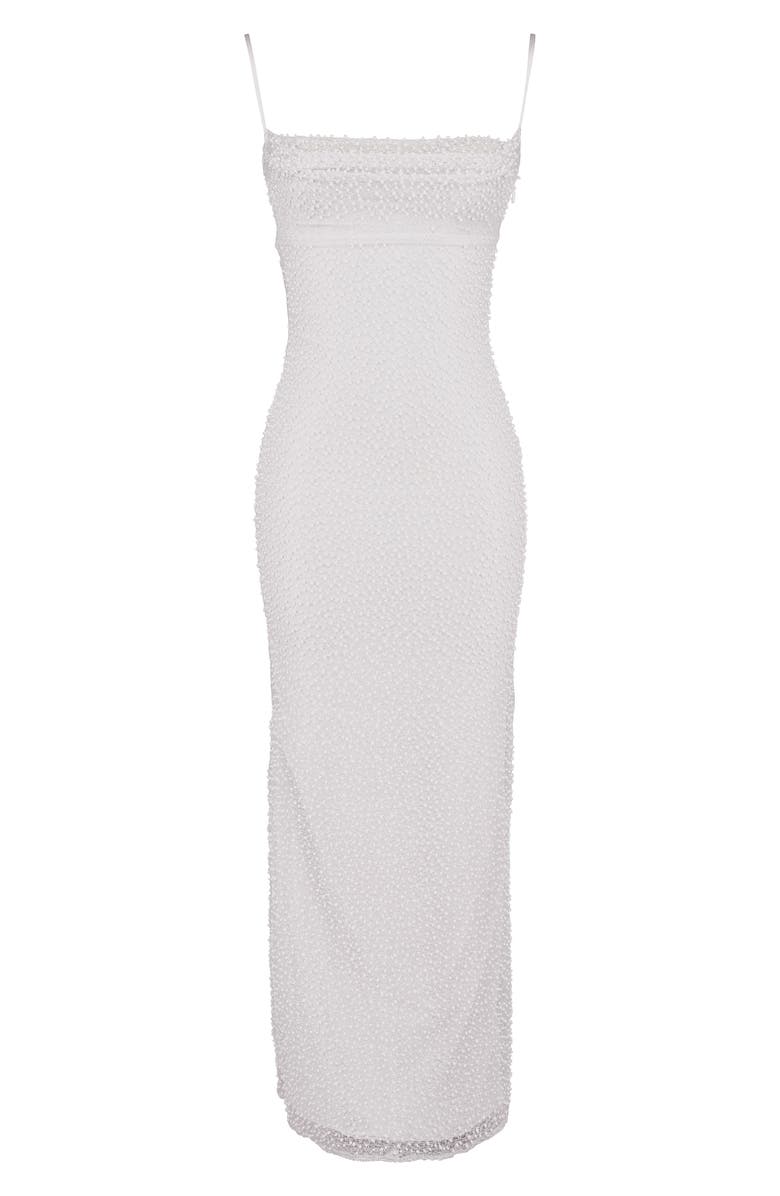 HOUSE OF CB Calla Beaded Mesh Overlay Gown, Alternate, color, Nimbus Cloud