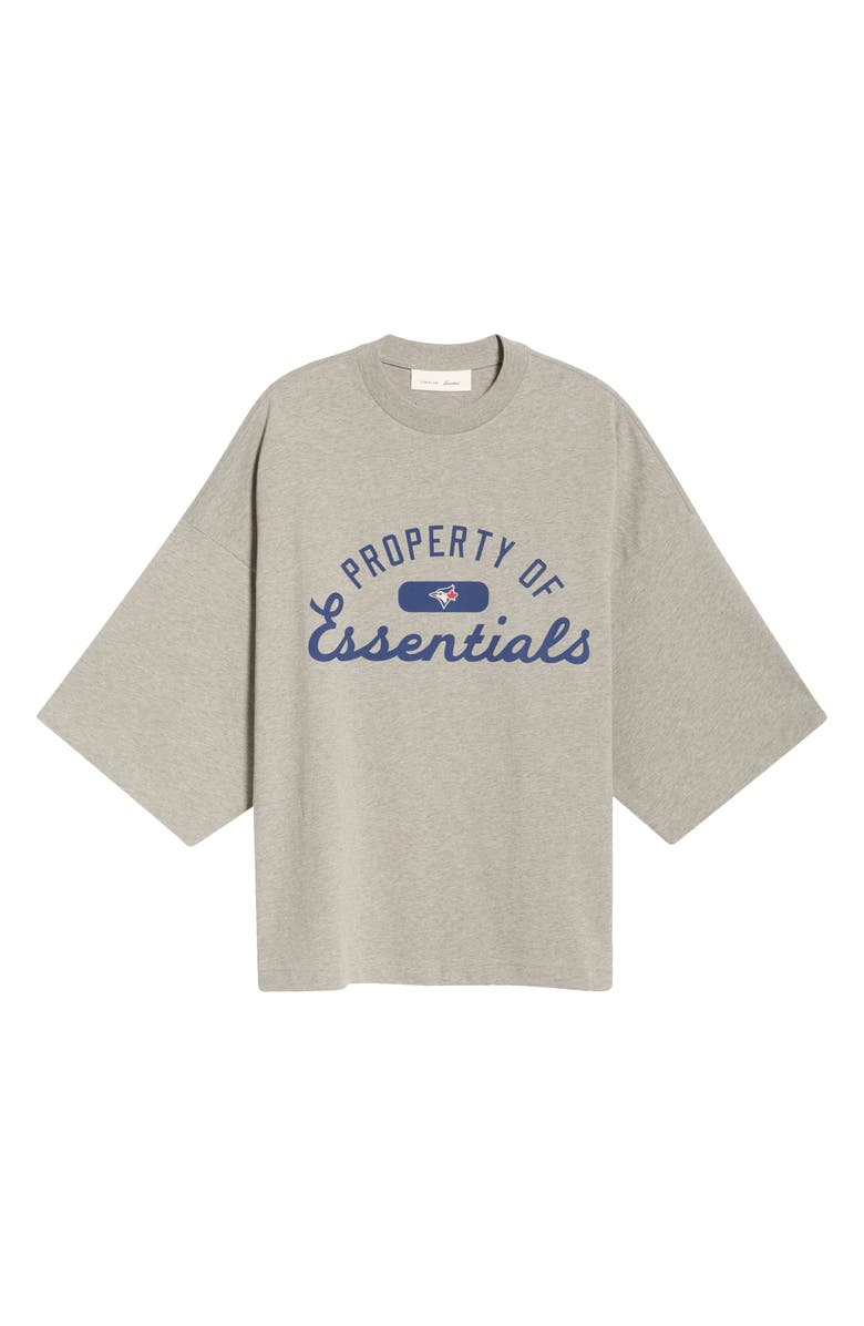 Fear of God Essentials x MLB Blue Jays Cotton Graphic T-Shirt, Main, color, Concrete Heather