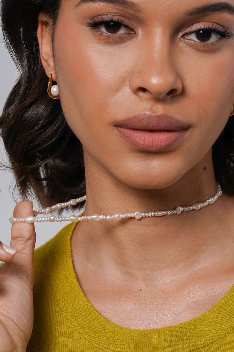 Dew Pearl Necklace, Alternate, color, Ivory