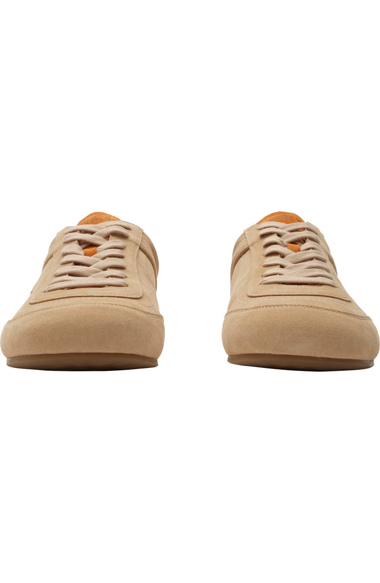 Burberry Suede Knight Runner Sneakers, Alternate, color, Flax/Pumpkin Orange