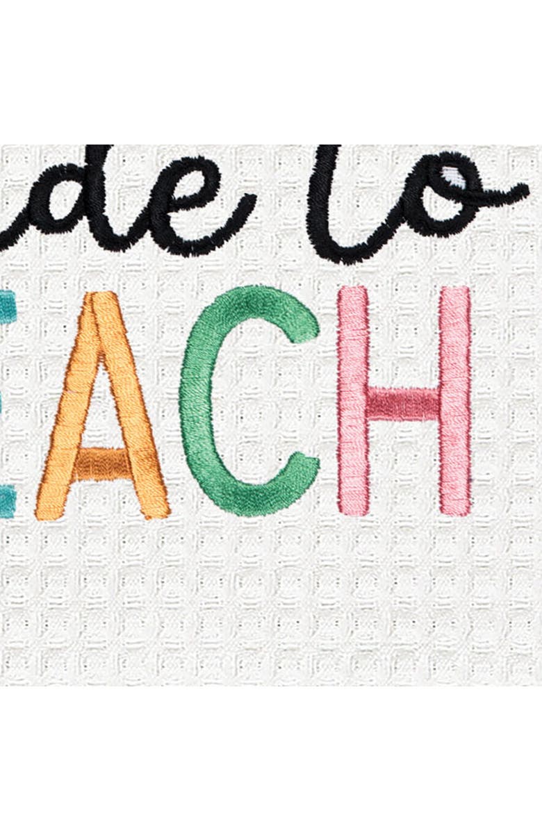 C&F Home Made to Teach Kitchen and Bathroom Embroidered Waffle Hand Towel, Alternate, color, Red