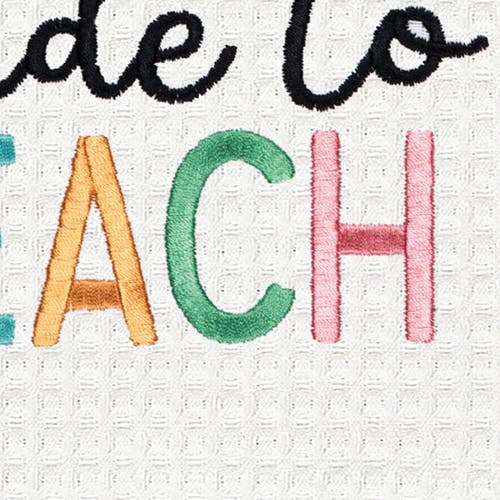 C & F Home C&f Home Made To Teach Kitchen And Bathroom Embroidered Waffle Hand Towel In Multi