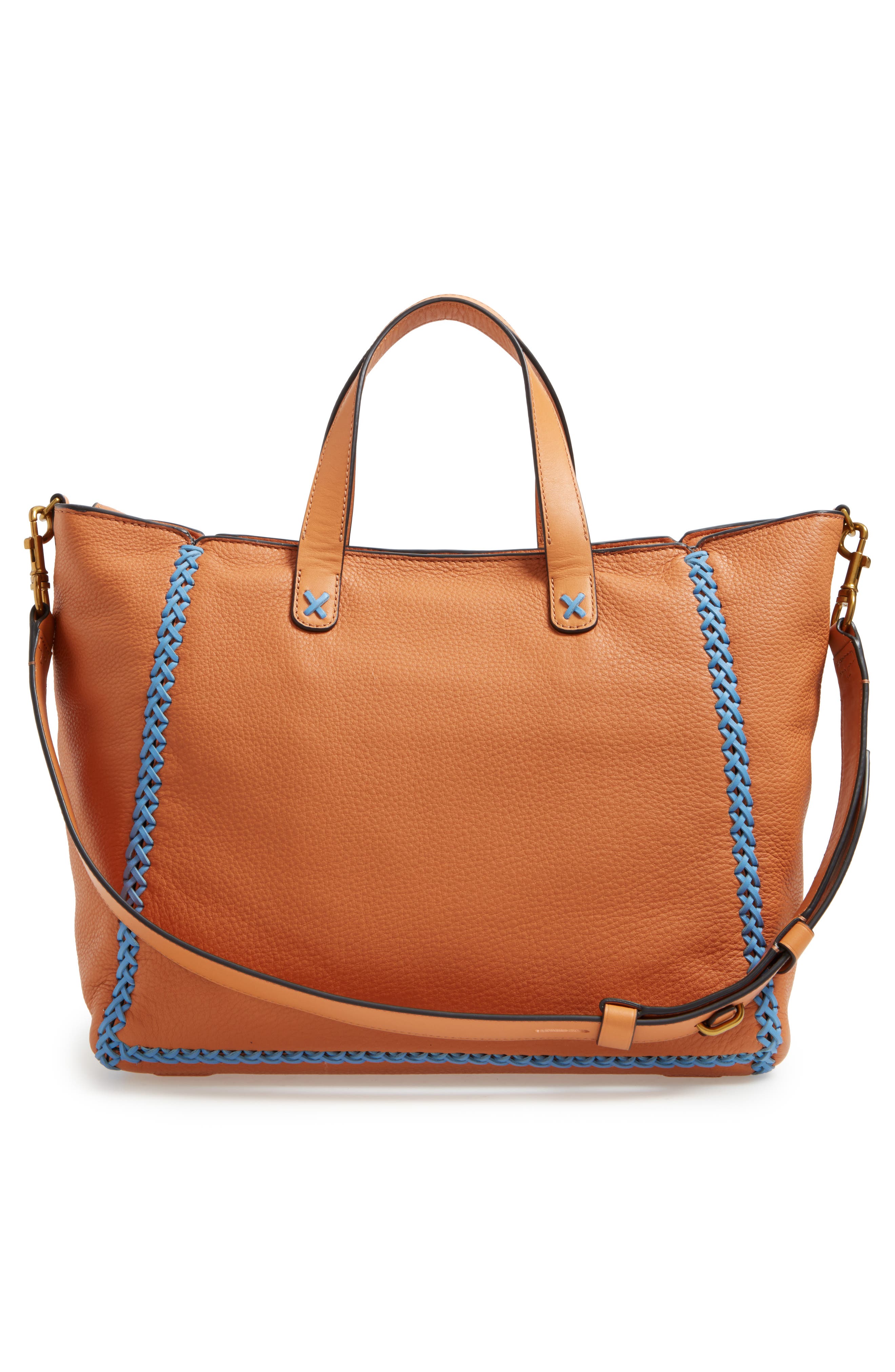 Tory Burch Medium Whipstitch Leather Tote, Alternate, color, 