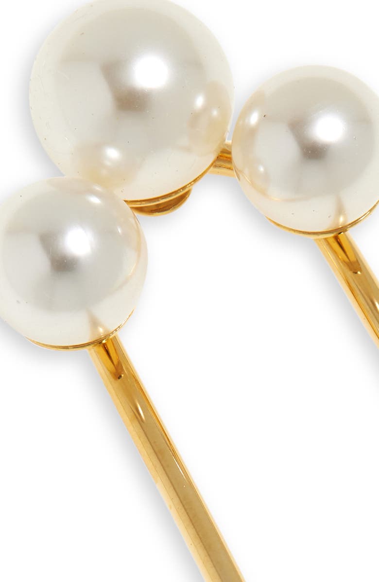 Jennifer Behr Gretel Faux Pearl Hair Pin, Alternate, color, Gold Pearl