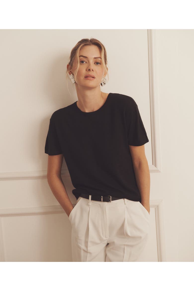 Super Fine Cashmere T-Shirt, Main, color, Black