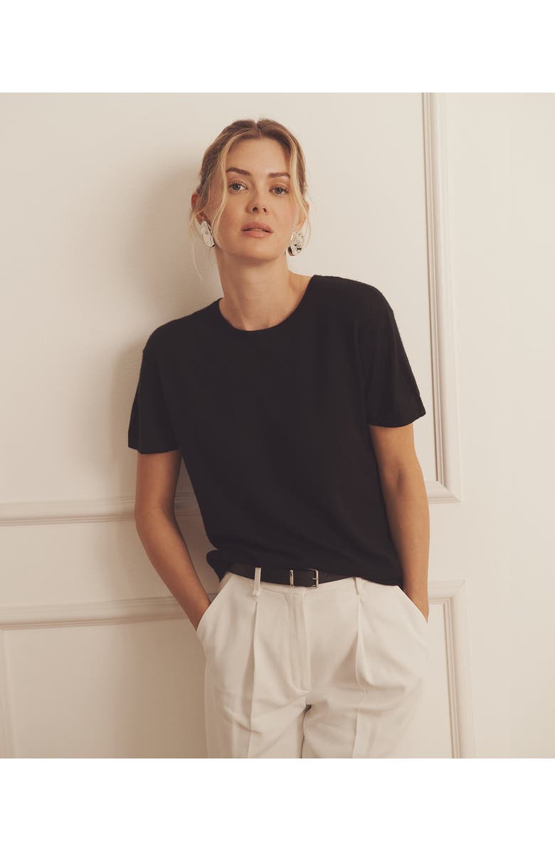 NAADAM Super Fine Cashmere T-Shirt, Main, color, Black