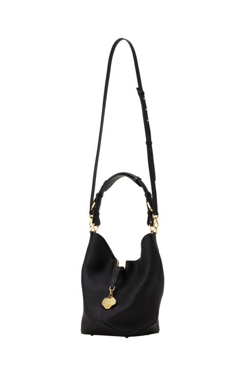 Lanvin Catch By Medium Leather Bucket Bag In Black