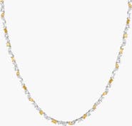 Aurate New York Lab Grown White Sapphire and Canary Mixed Shape Tennis Necklace