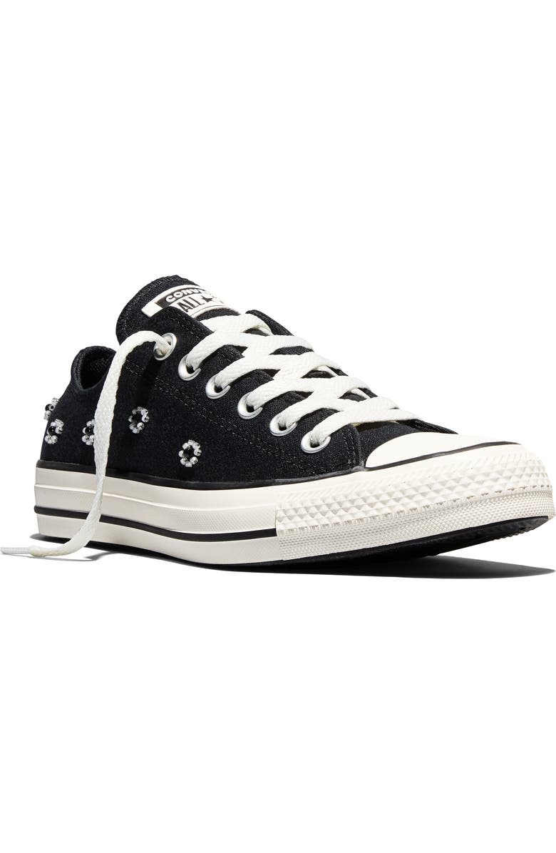 Converse Chuck Taylor<sup>®</sup> All Star<sup>®</sup> Beaded Low Top Sneaker, Main, color, Black/ Egret/ Black