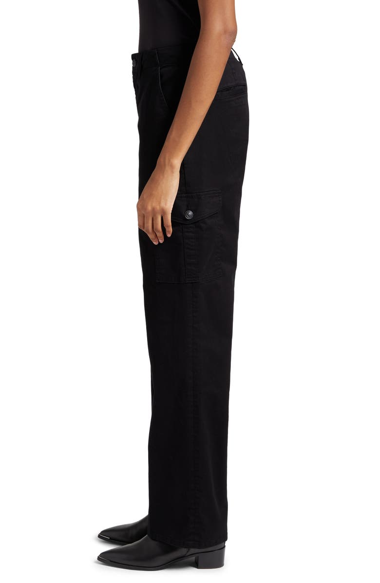 L'AGENCE Channing Stretch Cotton Cargo Pants, Alternate, color, Black