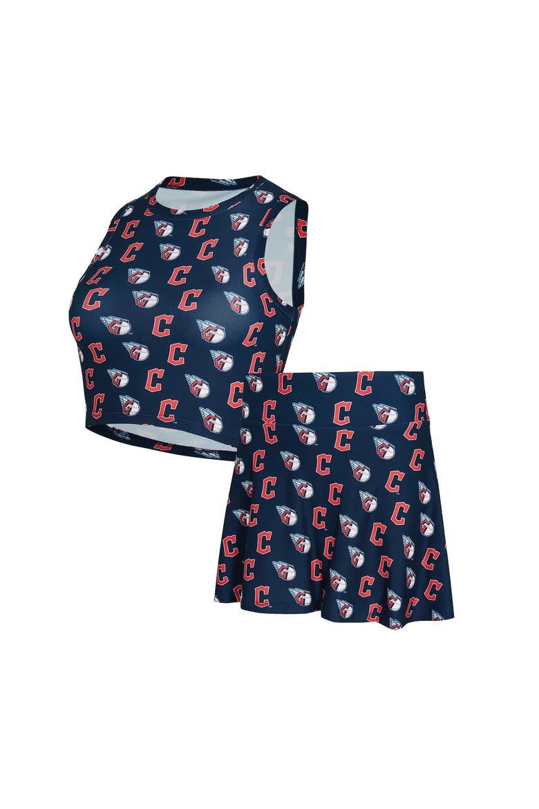 Women's Concepts Sport  Navy Cleveland Guardians Knit Tank Top & Skort Set, Main, color, Navy