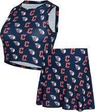 CONCEPTS SPORT Women's Concepts Sport  Navy Cleveland Guardians Knit Tank Top & Skort Set