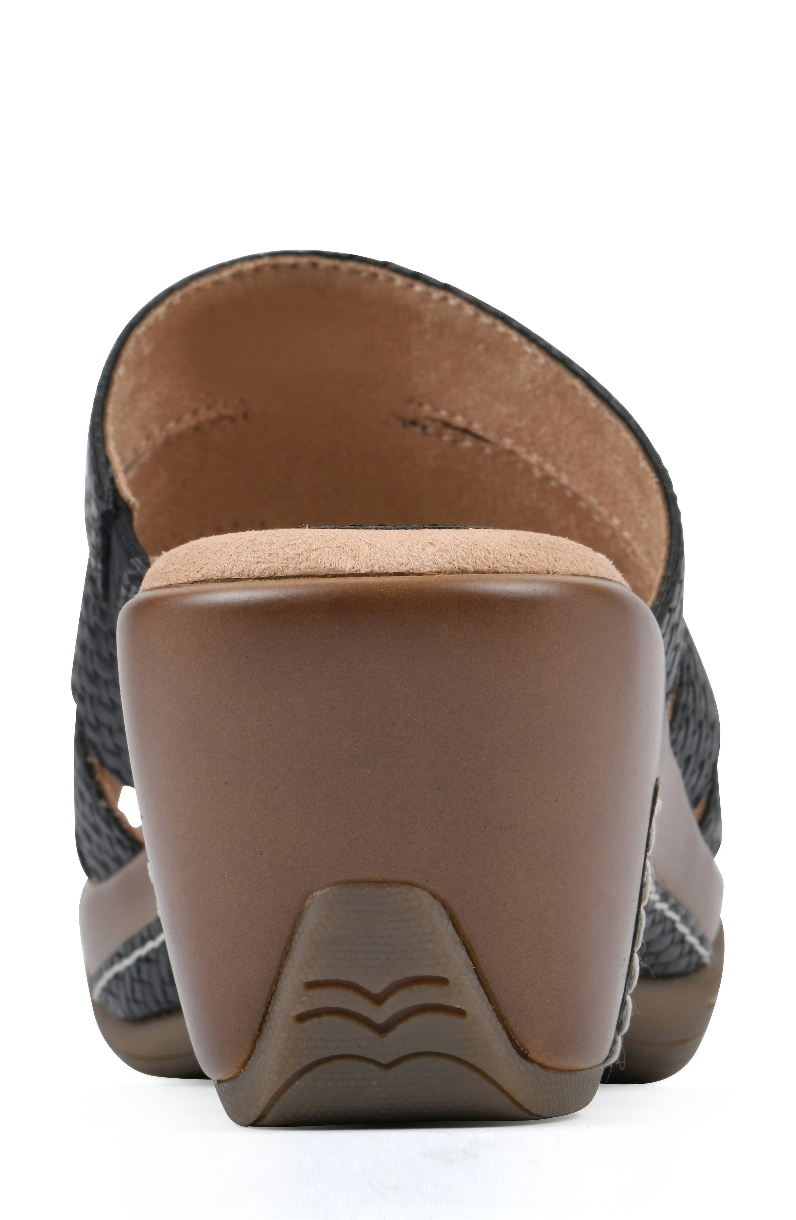 White Mountain Footwear Valora Wedge Sandal, Alternate, color, Black Metallic Woven