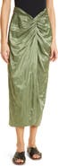 Vince Metallic Twist Front Cotton Blend Skirt