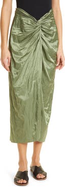 Vince Metallic Twist Front Cotton Blend Skirt