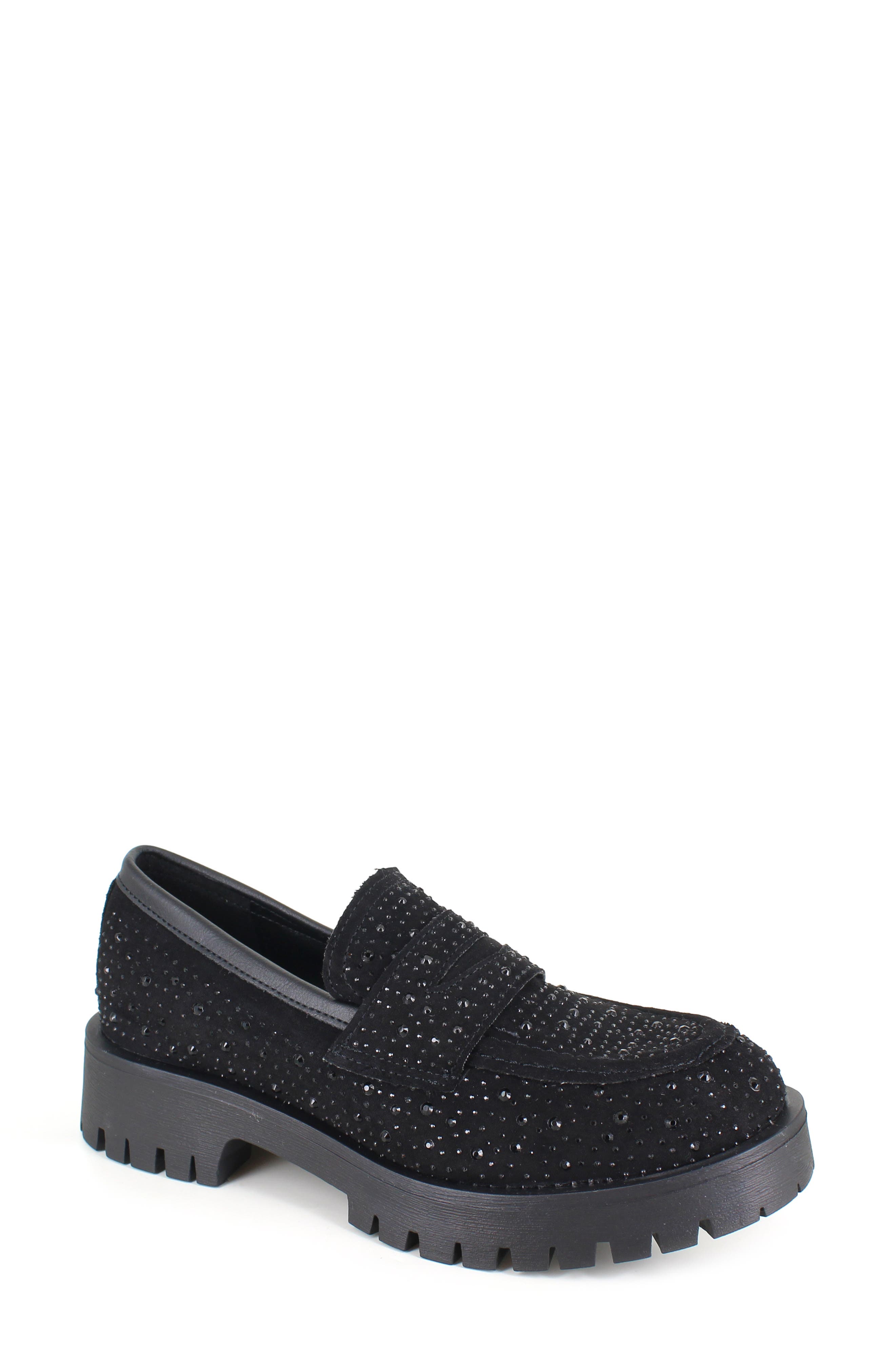 ZIGI Cassondra Rhinestone Embellished Lug Sole Loafer