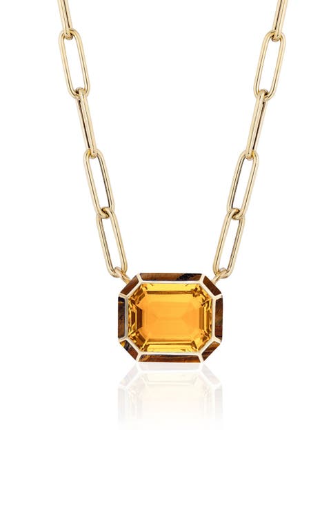 Melange Emerald Cut Pendant Necklace