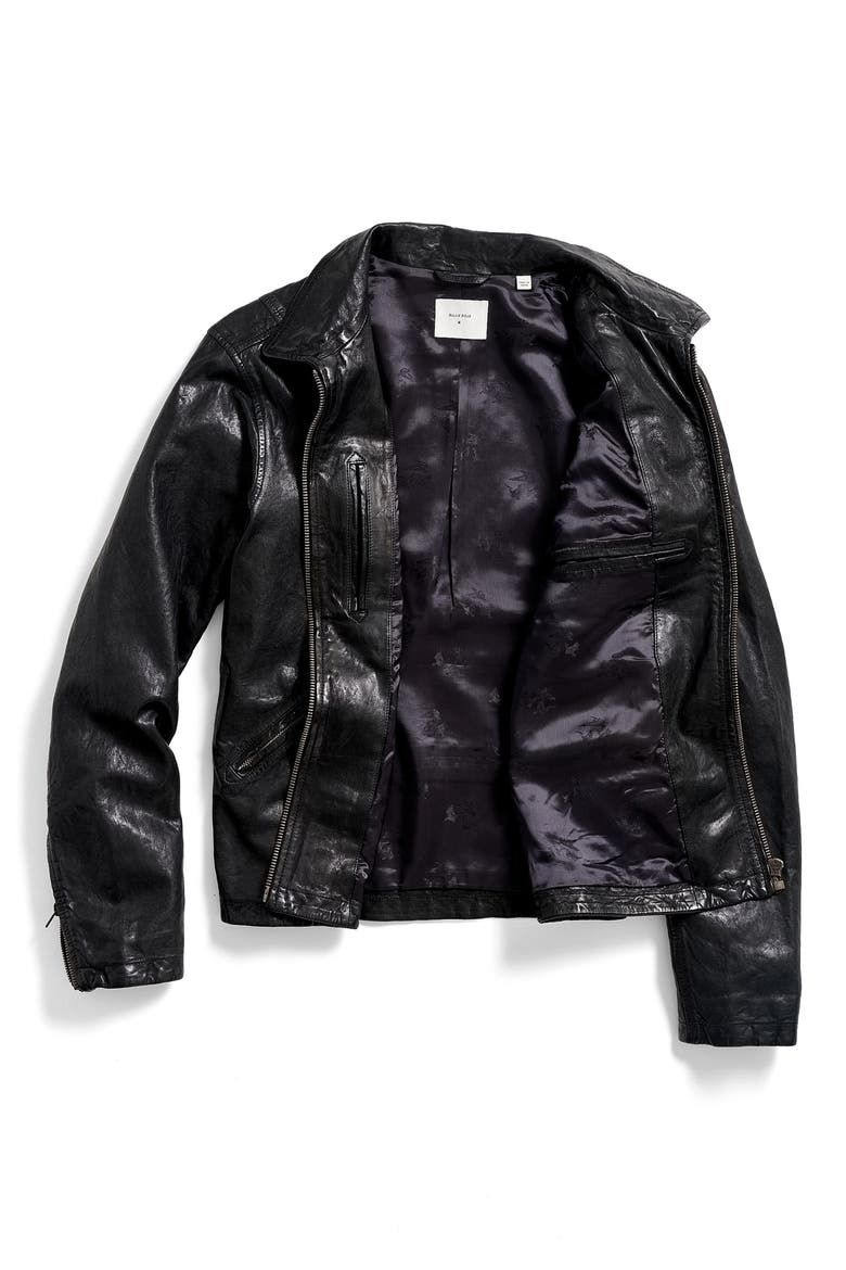 Blake Tumbled Lambskin Leather Jacket, Alternate, color, BLACK