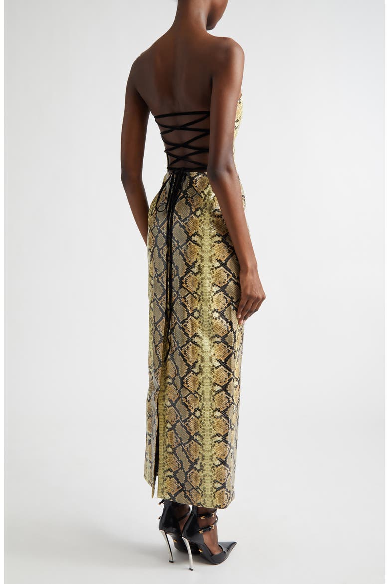 Mitchell Snakeskin Embossed Faux Leather Dress, Alternate, color, SNAKESKIN