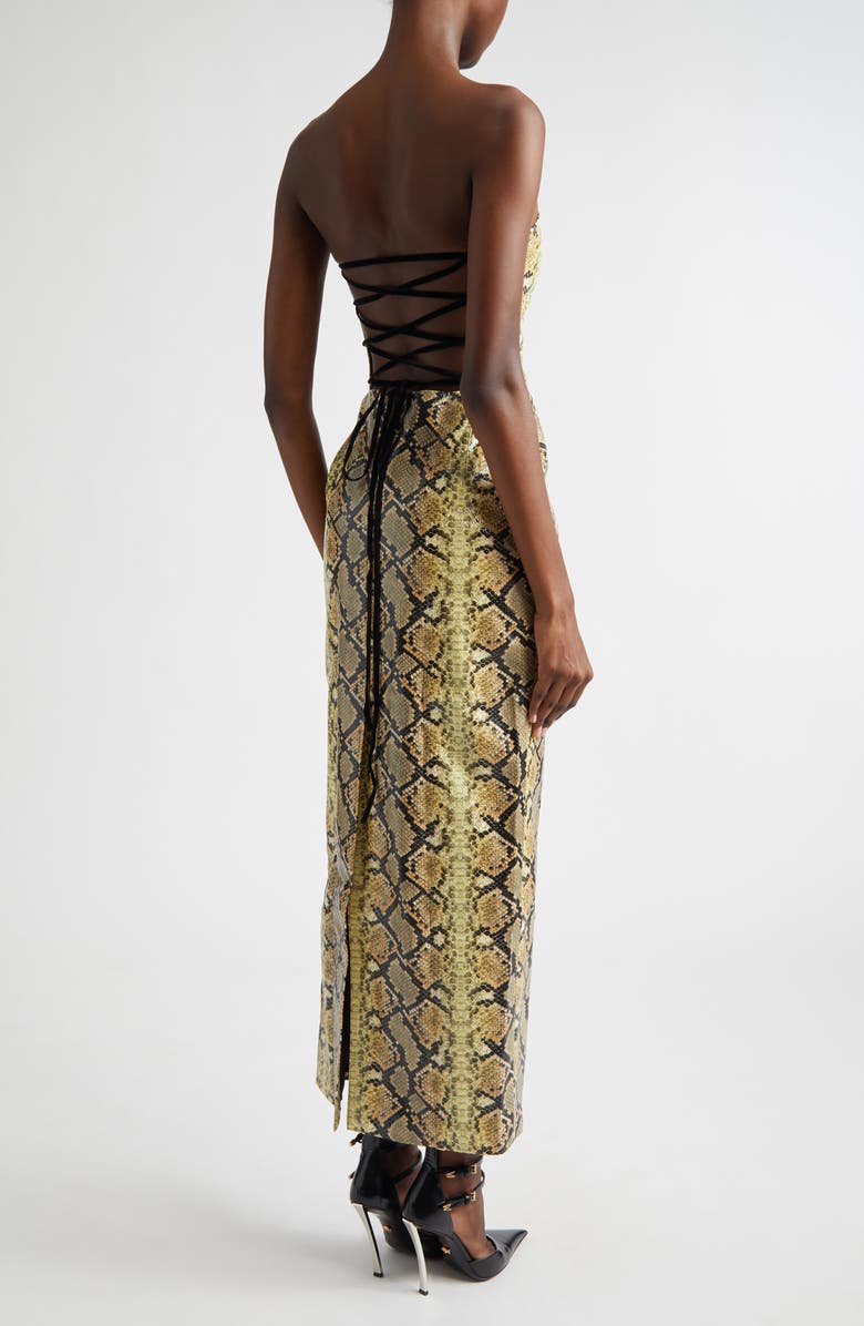 KIM SHUI Mitchell Snakeskin Embossed Faux Leather Dress, Alternate, color, Snakeskin