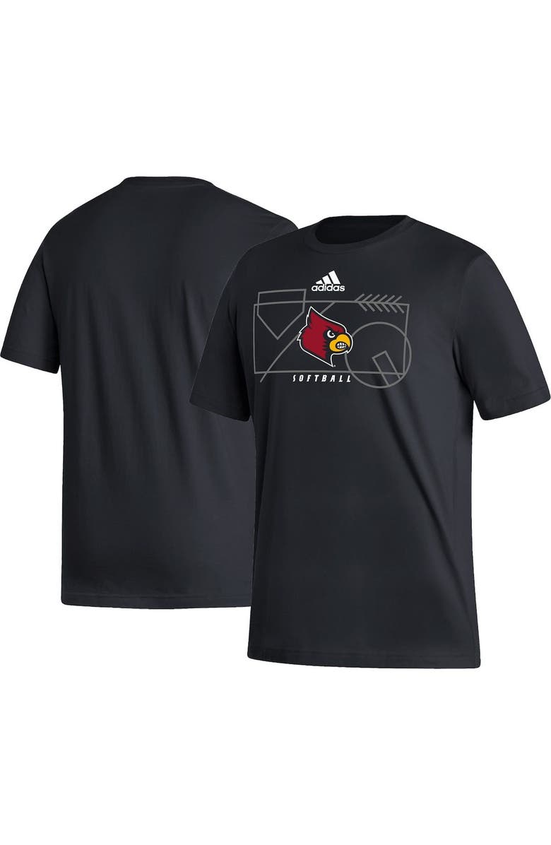 adidas Men's adidas Black Louisville Cardinals Locker Lines Softball Fresh T-Shirt, Main, color, Black