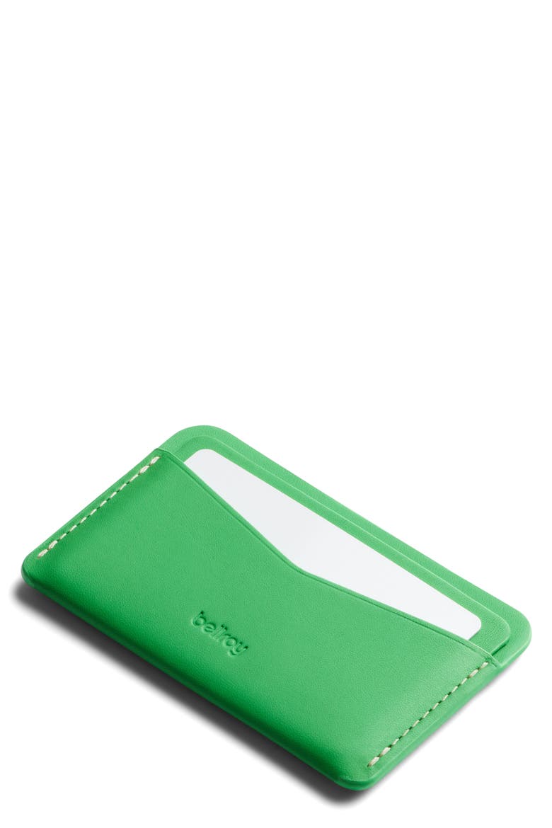 Leather RFID Card Case, Main, color, NEONGREEN