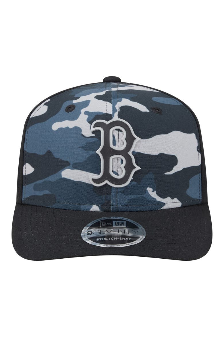 Men's New Era Black Boston Red Sox Tonal Camo 9SEVENTY Stretch-Snap Hat, Alternate, color, Black