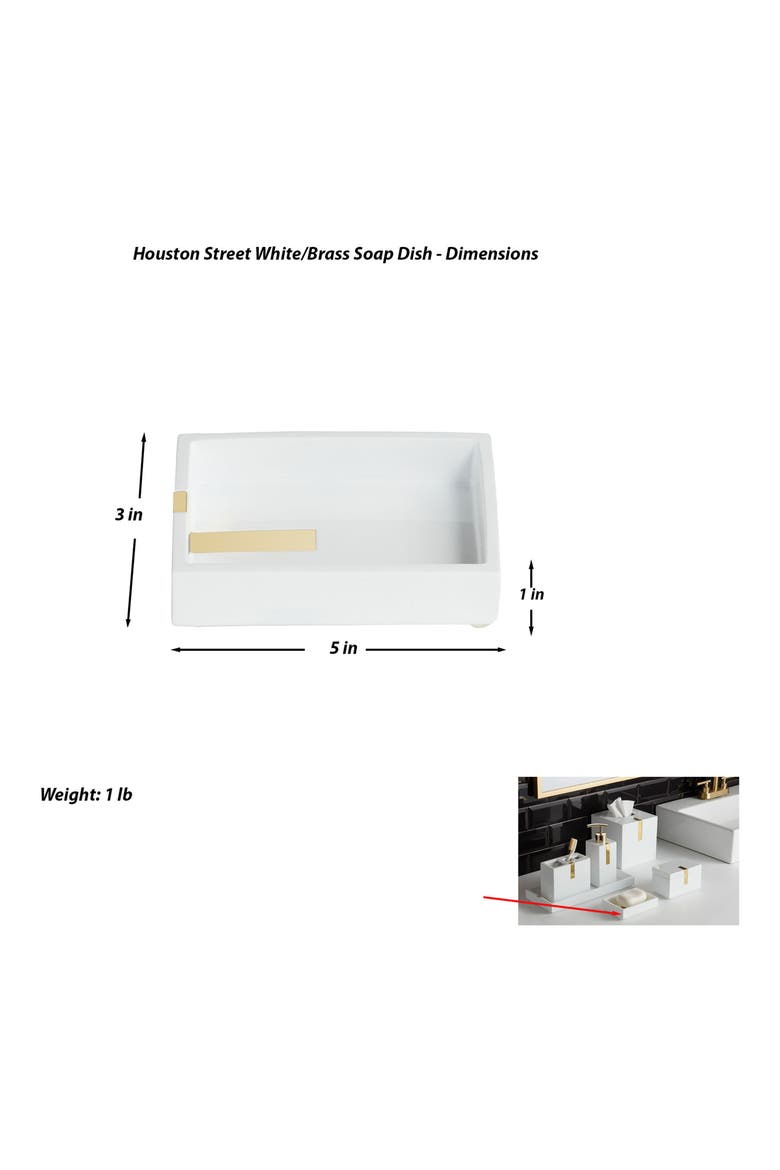 Houston Street Soap Tray, Alternate, color, WHITE