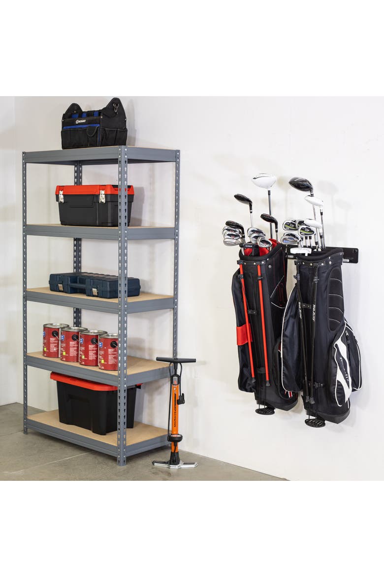 Torrey Pines Golf Bag Storage Rack | Holds 2 Golf Bags, Alternate, color, Black