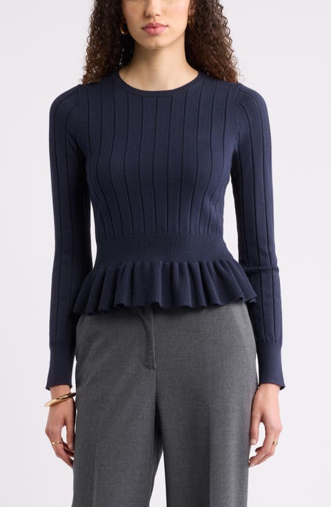 Ruffled Peplum Sweater