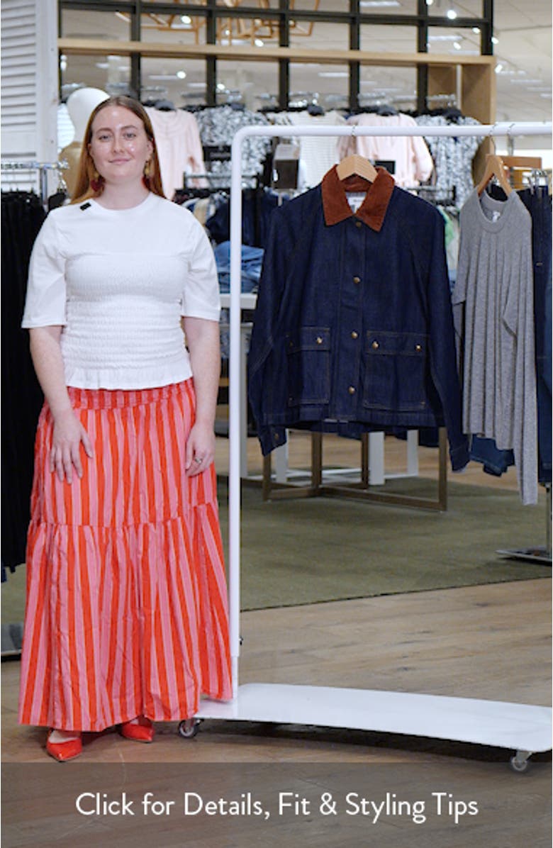 Corduroy Collar Denim Barn Jacket, sales video thumbnail