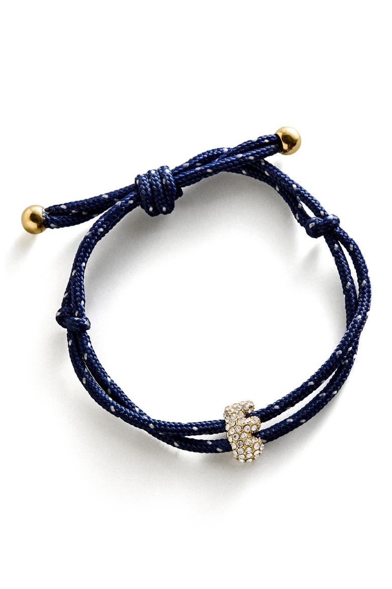 Initial Custom Paracord Bracelet, Main, color, BLUE E