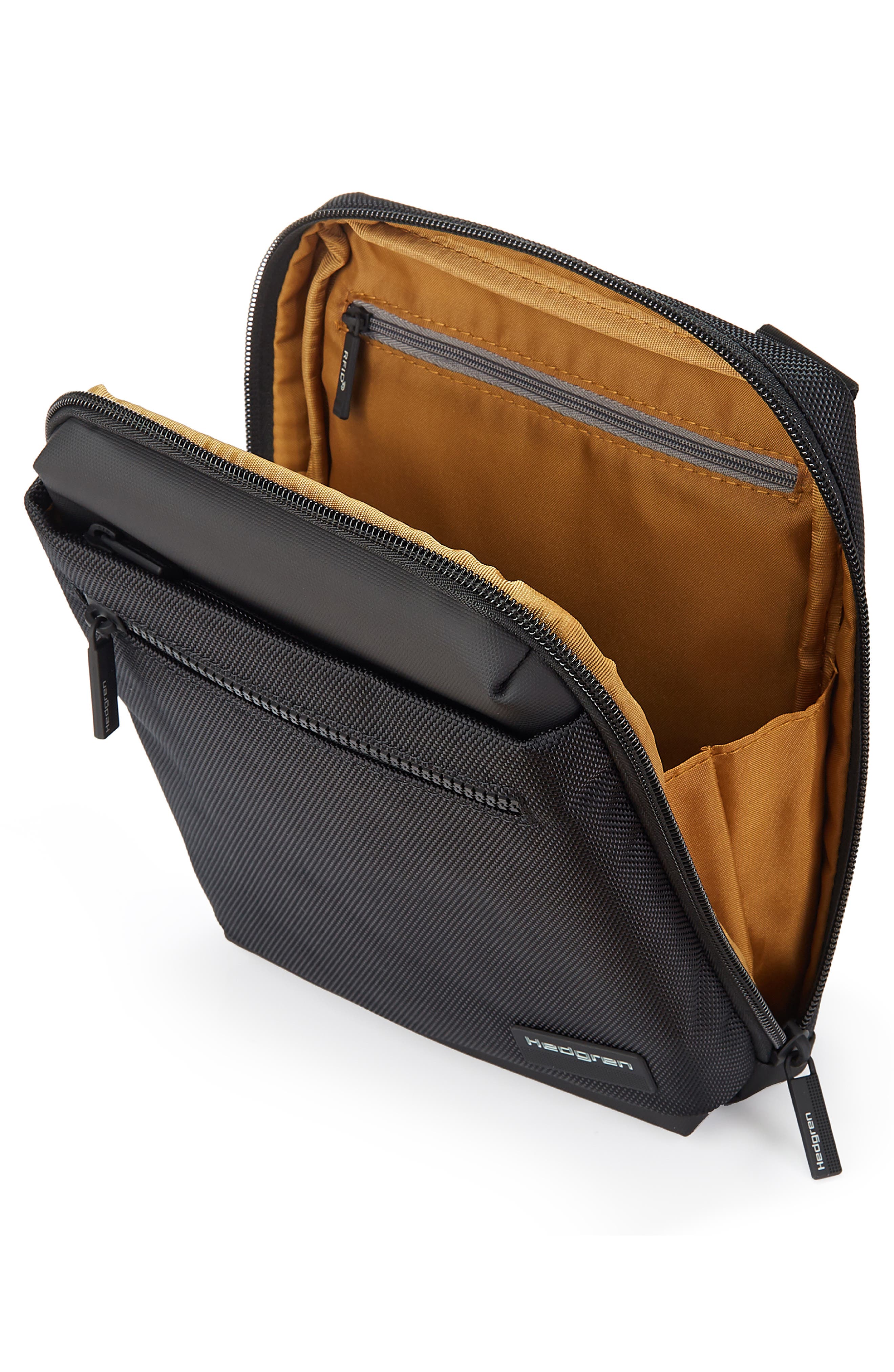 Hedgren Slim Chip RFID Water Repellent Crossbody Bag, Alternate, color, Black