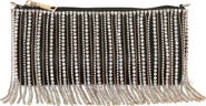 Jewel Badgley Mischka Piper Leather Mix Crystal Fringe Crossbody