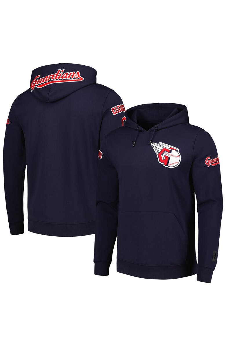 PRO STANDARD Men's Pro Standard Navy Cleveland Guardians Team Logo Pullover Hoodie, Main, color,