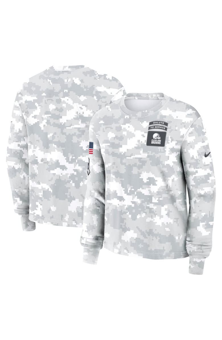 Nike Women's Nike Arctic Camo Cleveland Browns 2024 Salute To Service Performance Long Sleeve T-Shirt, Alternate, color, 