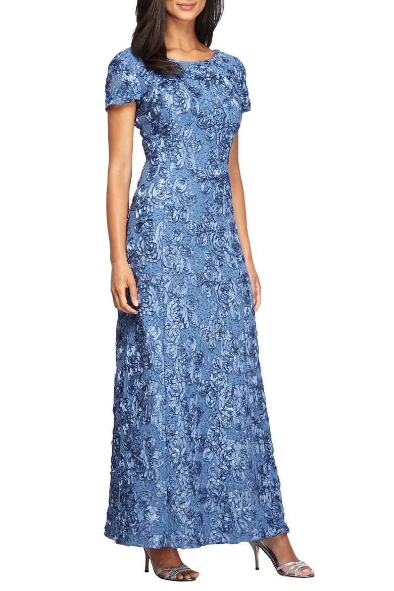 Embellished Lace A-Line Evening Gown, Main, color, BRUSH PERI