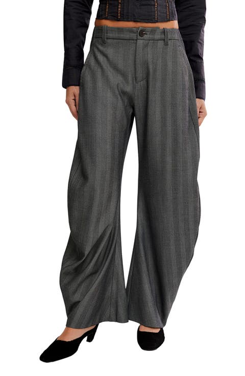 Spotlight Pinstripe Barrel Leg Pants