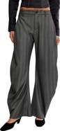 Free People Spotlight Pinstripe Barrel Leg Pants